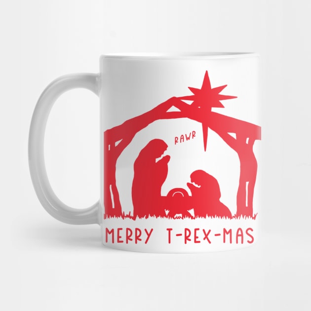 Christmas Cheer: Merry T-Rex-Mas (red text) by Ofeefee